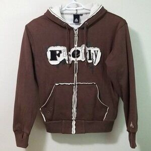 Firefly Men's Brown Fleeced Lined Hoodie With Spell Out Unisex